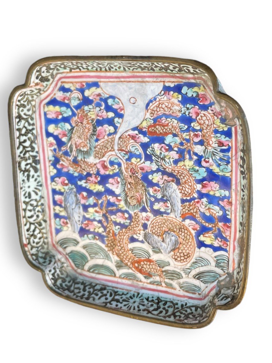 Coupelle Dragons XVIIIeme Chinoise En émaux De Canton-photo-6
