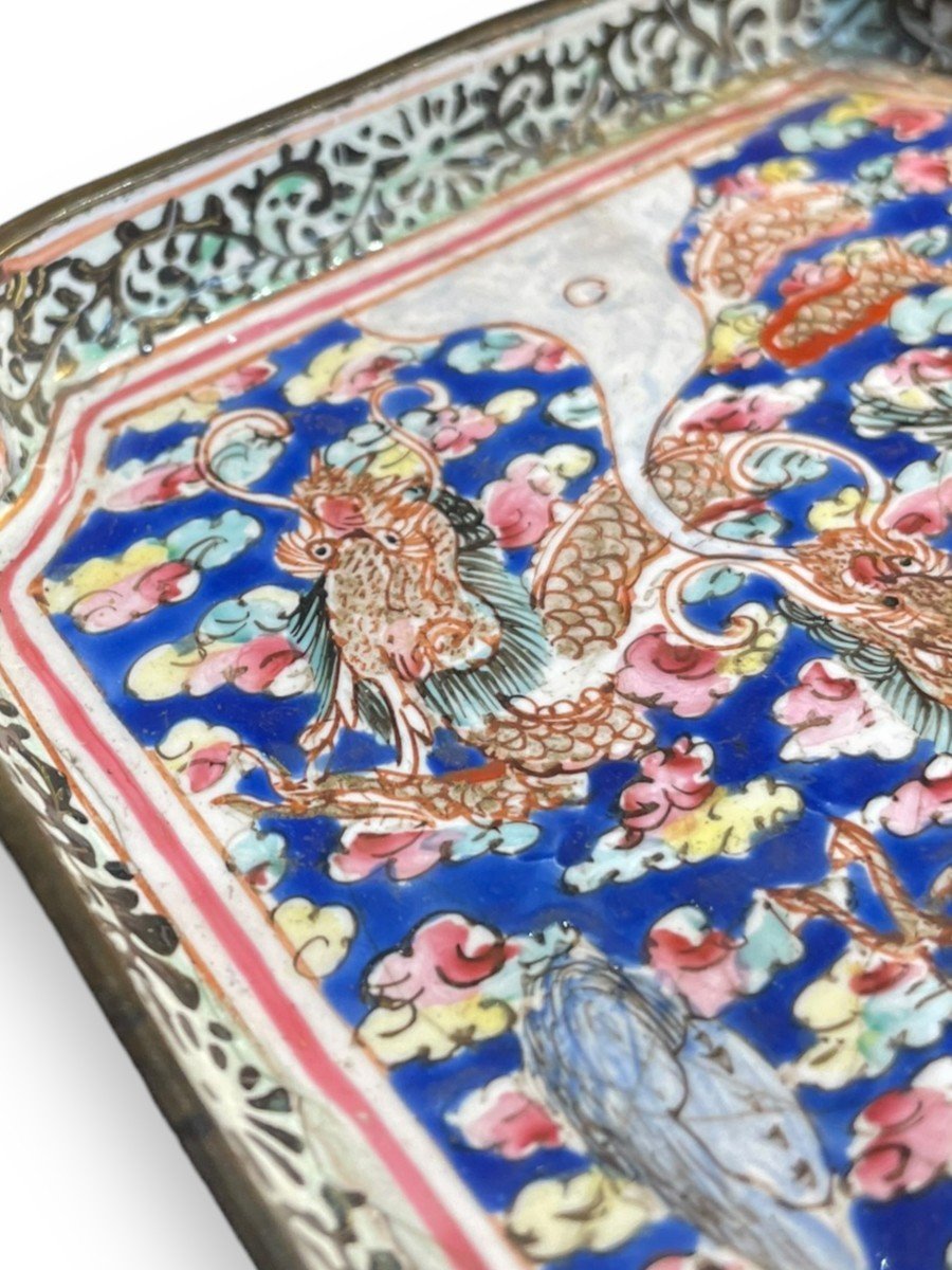 Coupelle Dragons XVIIIeme Chinoise En émaux De Canton-photo-7