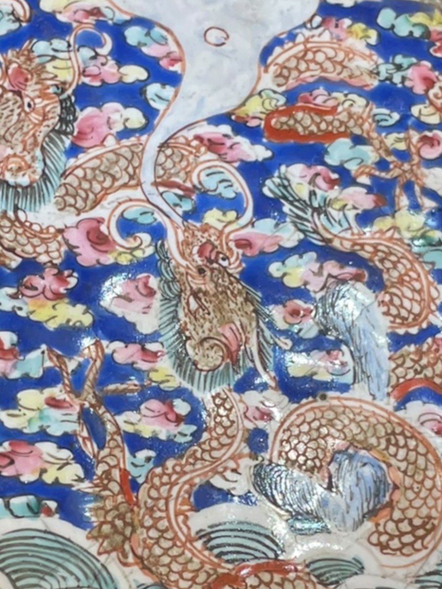 Coupelle Dragons XVIIIeme Chinoise En émaux De Canton-photo-8