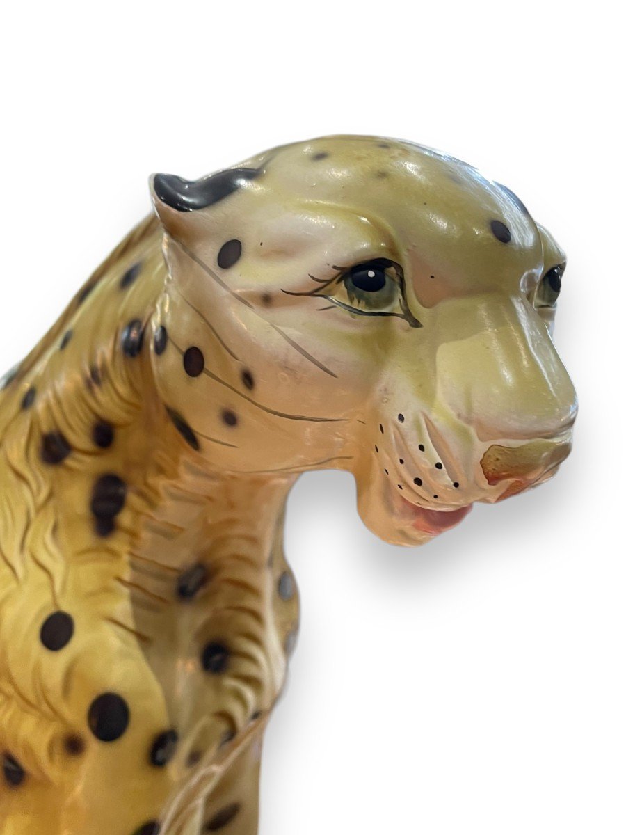 Leopard Panther In Italian Ceramic-photo-2