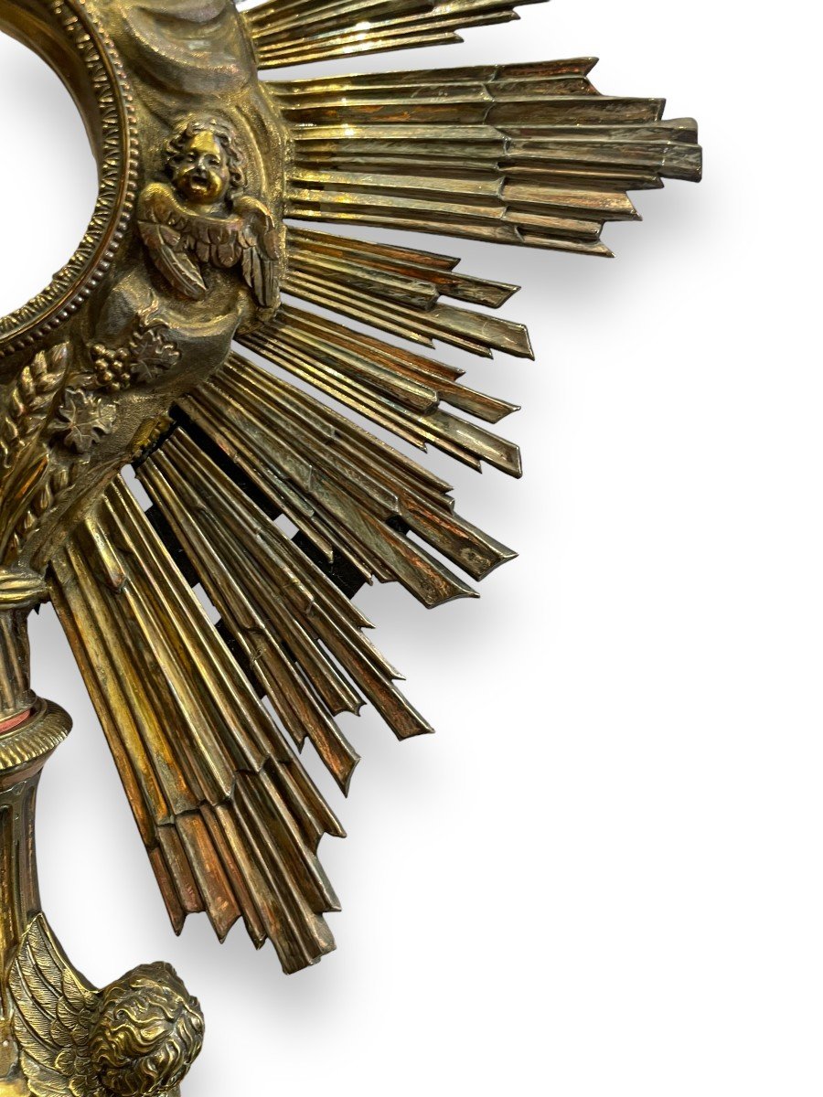 Ostensoir XIXeme En Argent Vermeil-photo-4