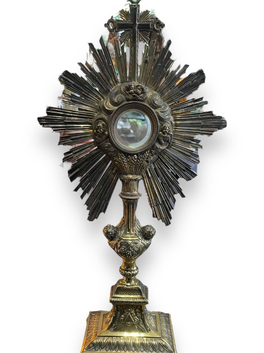 Ostensoir XIXeme En Argent Vermeil-photo-8