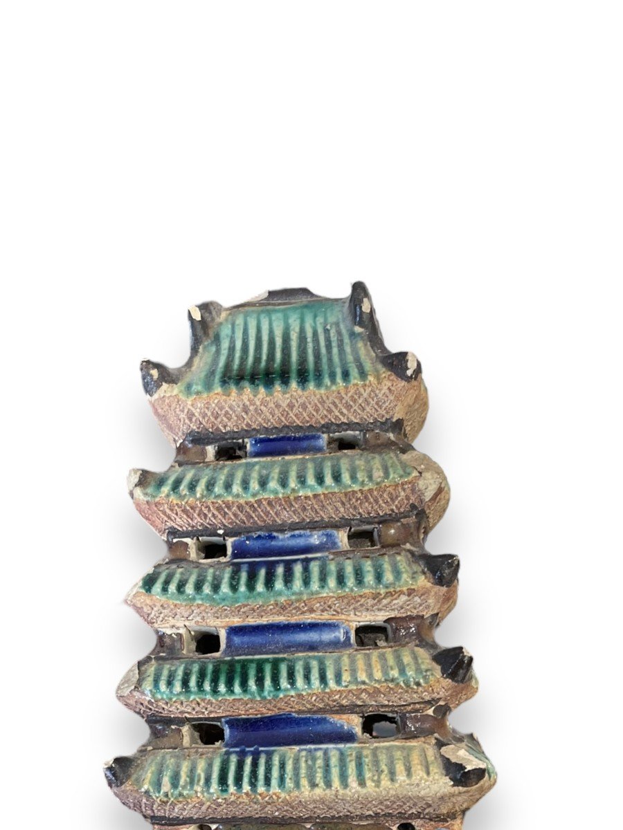 Pagoda House In Glazed Ceramic China 19th Century-photo-1