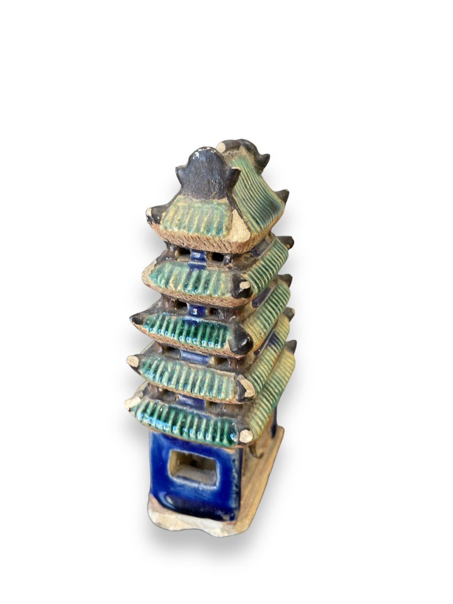Pagoda House In Glazed Ceramic China 19th Century-photo-5