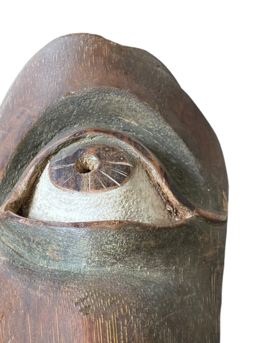 Masque Oeil De Cyclope En Bois Polychrome-photo-4