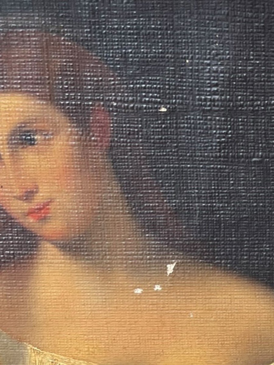 Woman In The Mirror Oil On Canvas Follower Of Tiziano Vecellio (titian)-photo-4