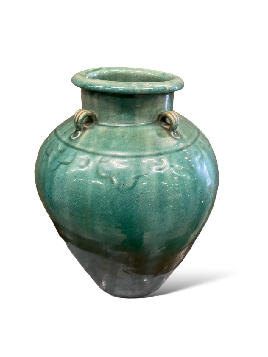 Vase En Grès Glaçure Turquoise Chine Pour La Perse XIXeme-photo-3