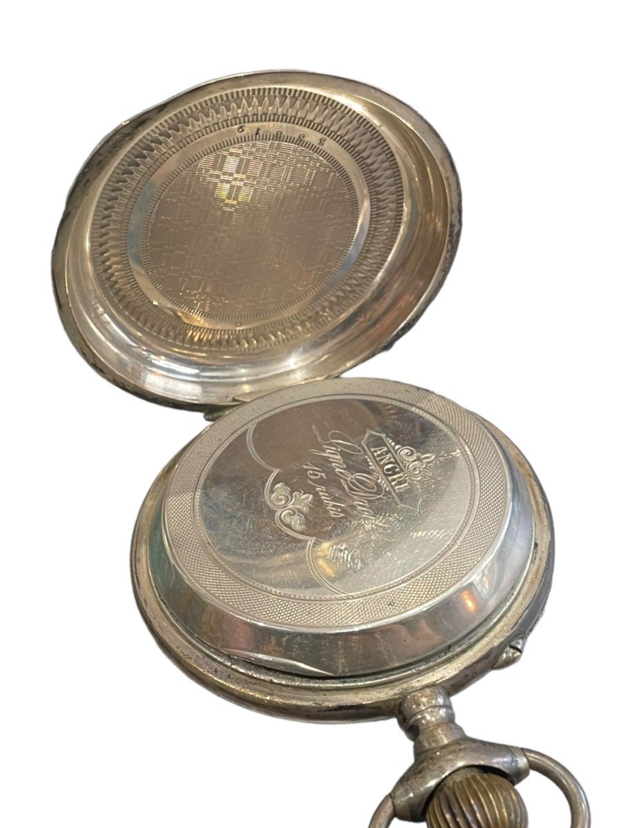 Montre Gousset Ou De Poche Régulateur En Argent Massif-photo-1