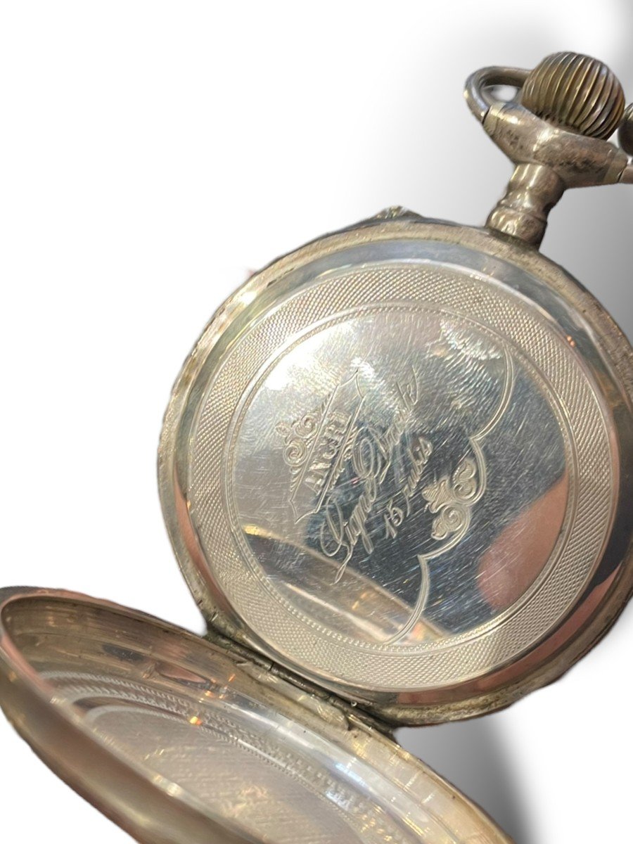 Montre Gousset Ou De Poche Régulateur En Argent Massif-photo-7
