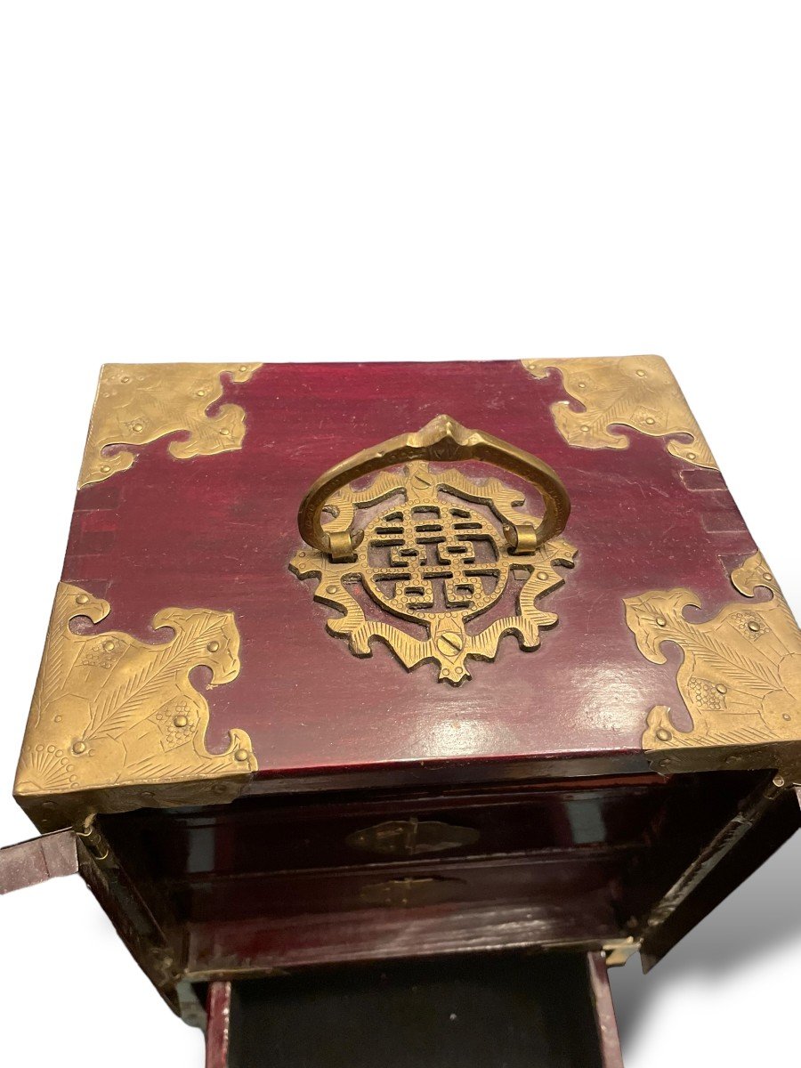 China Indochina Jade And Exotic Wood Jewelry Box-photo-3