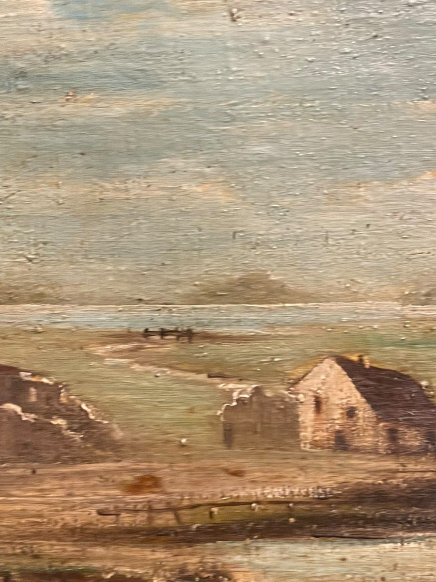Maisons Et Paysage De Bord De Rivière école XIXeme Ecole De Barbizon-photo-6