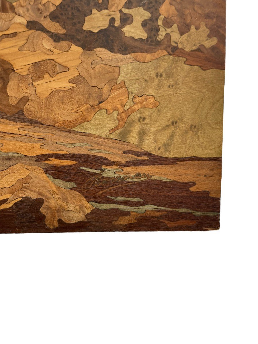 Pierre Rosenau Bord De Mer Panneau En Marqueterie De Bois-photo-5