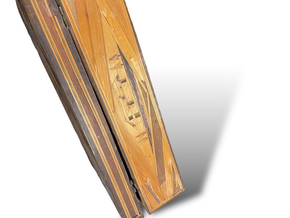 19th Century Straw Marquetry Box-photo-1