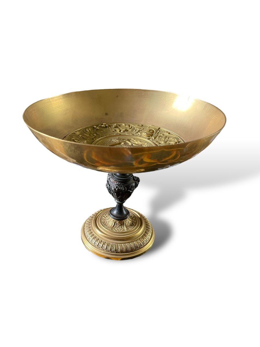 Coupe Sur Pied  En Bronze Décor à l'Antique Napoléon III-photo-2