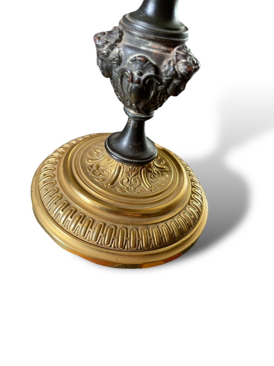 Coupe Sur Pied  En Bronze Décor à l'Antique Napoléon III-photo-4