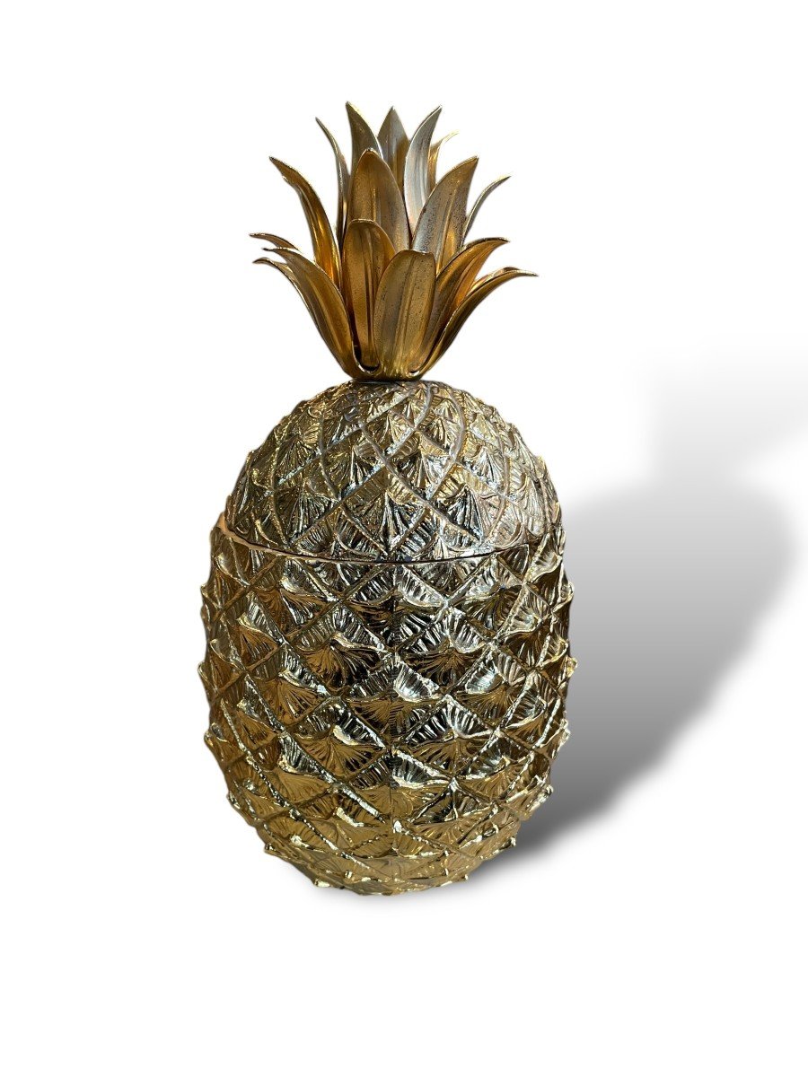Golden Pineapple Ice Bucket By Mauro Manetti Circa I960-photo-3
