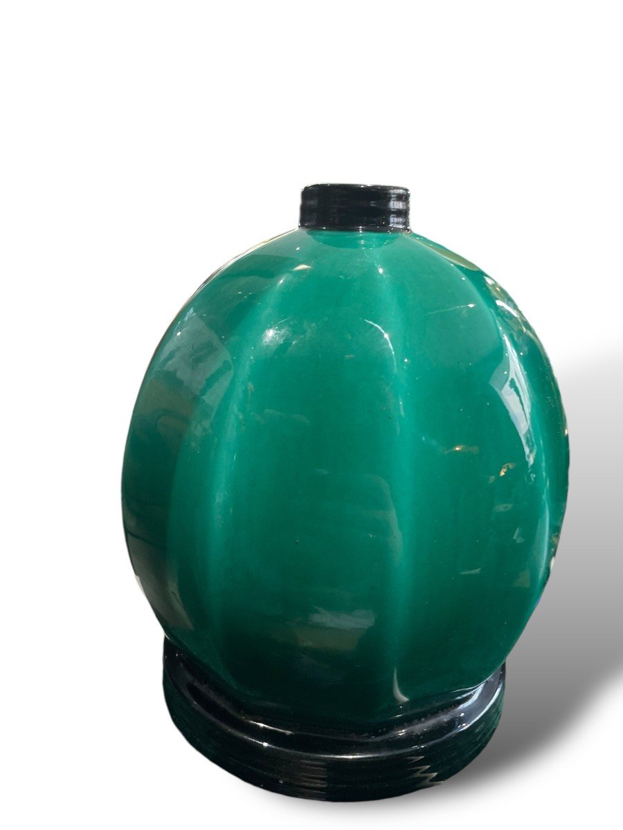 Paul Milet For Sèvres Pair Of Green Art Deco Vases -photo-4