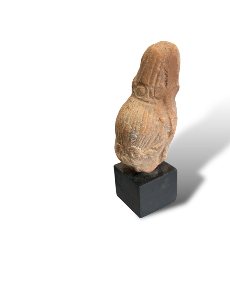 Tanagra Tête d'Isis En Terre Cuite Période Ptolémaïque Ou Romaine-photo-3