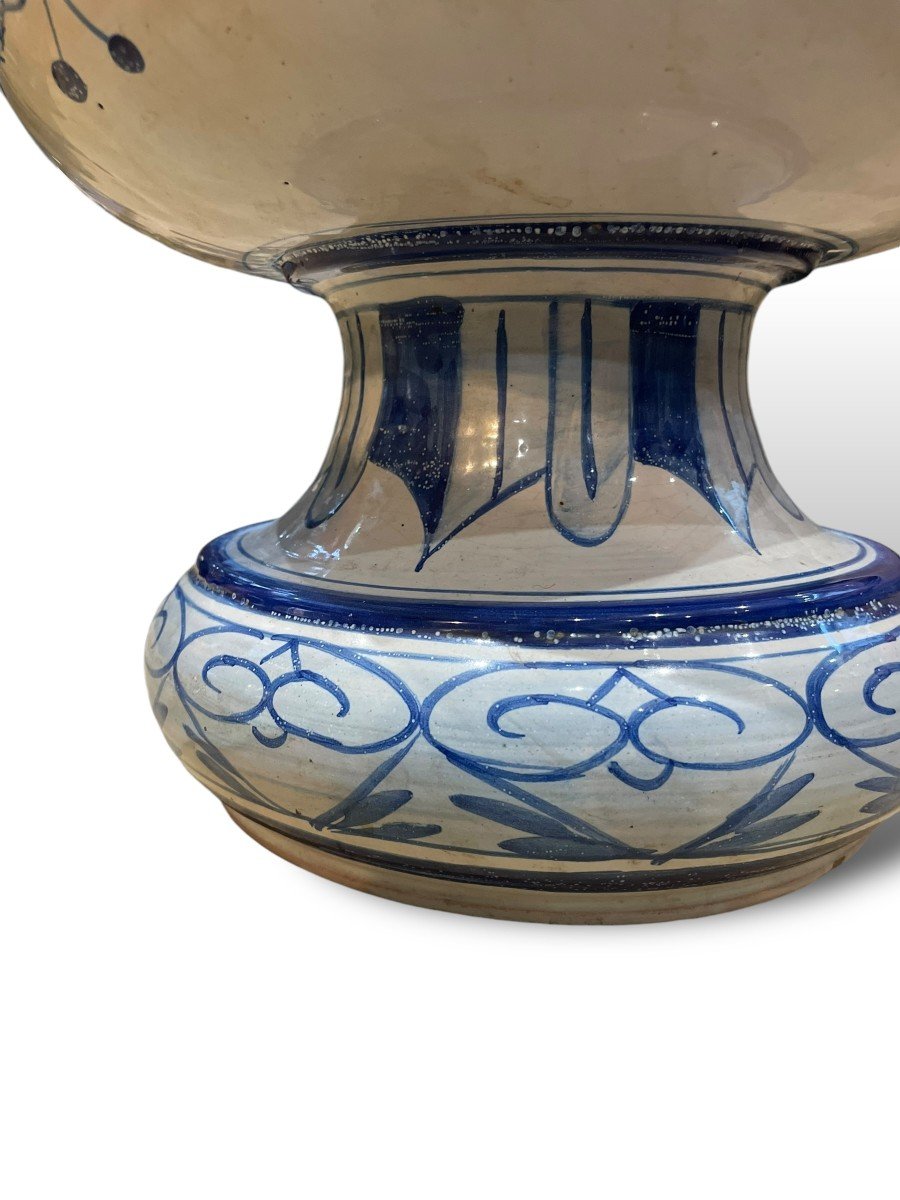Antoine Montagnon In Nevers Large Earthenware Vase 19th Century-photo-3