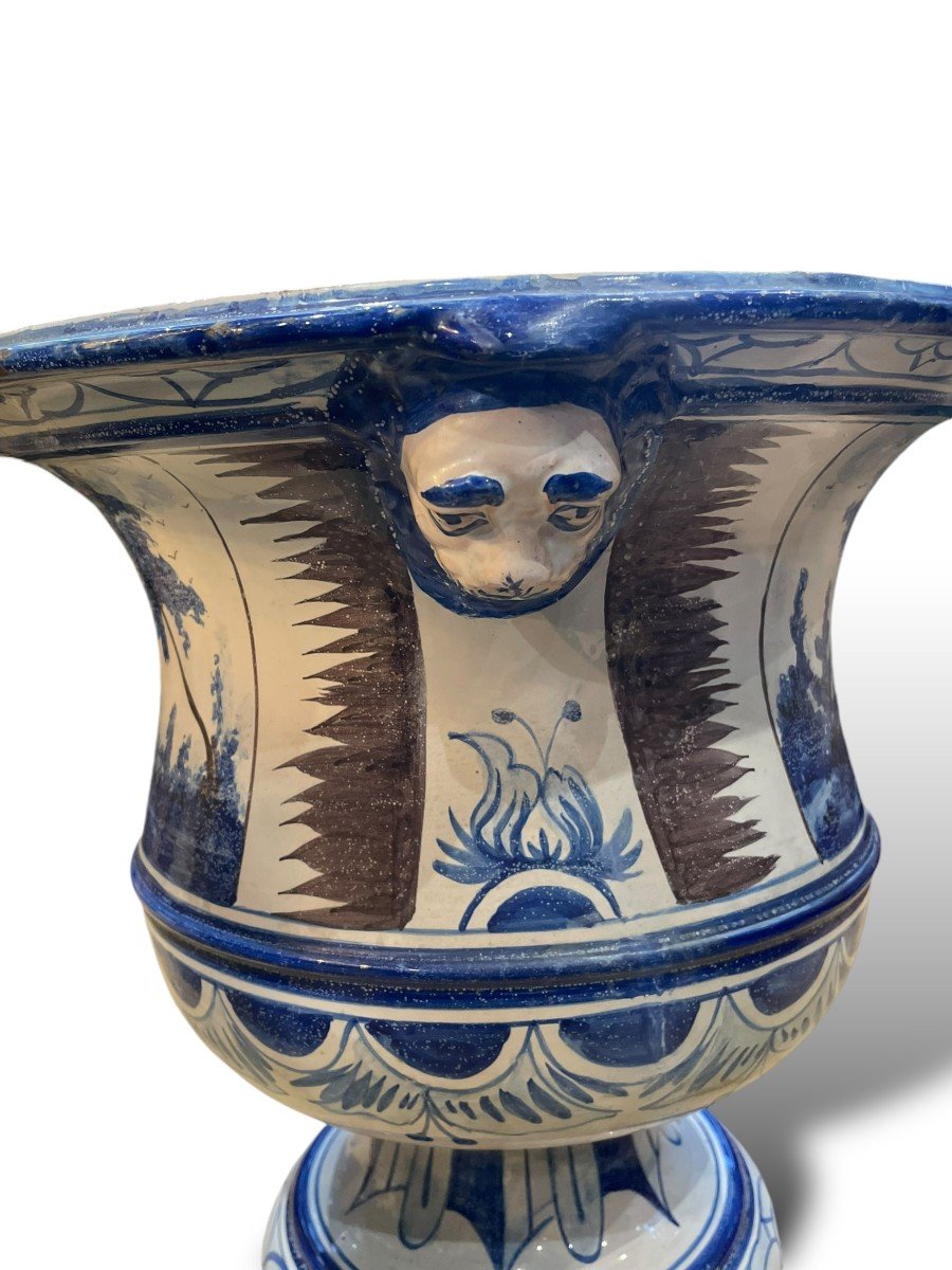 Antoine Montagnon In Nevers Large Earthenware Vase 19th Century-photo-2