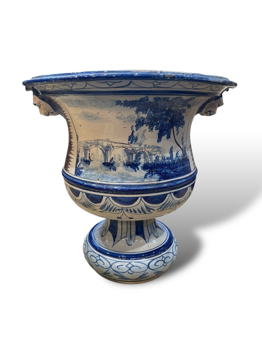 Antoine Montagnon In Nevers Large Earthenware Vase 19th Century-photo-6
