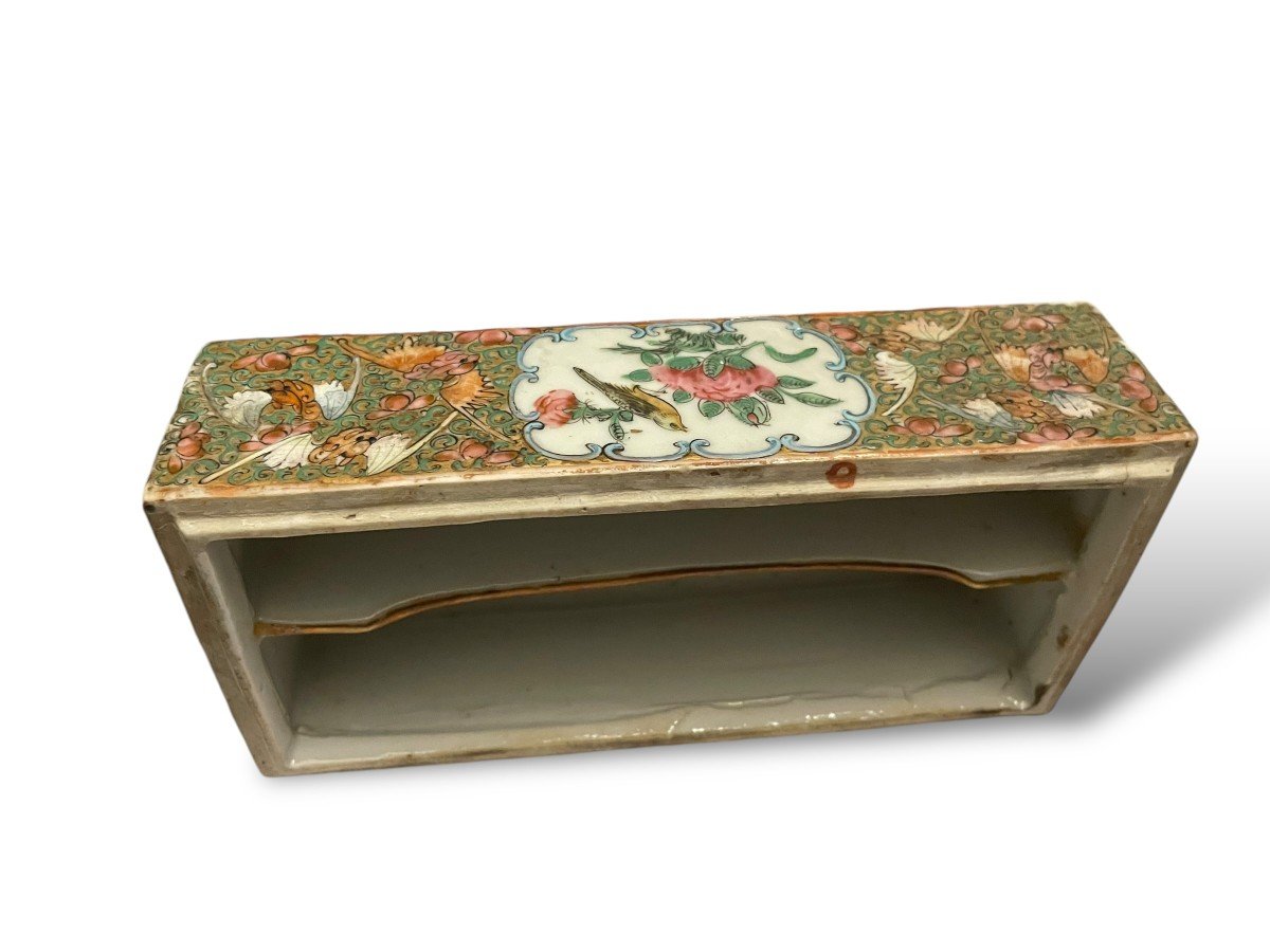 Canton Rectangular Porcelain Box China 19th Century-photo-1