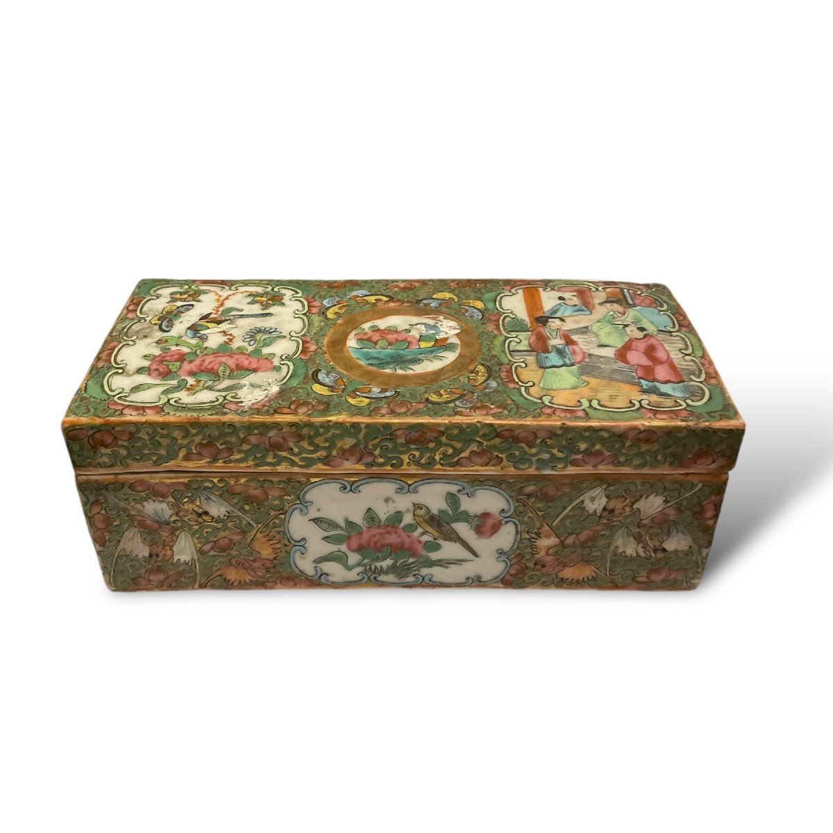 Canton Rectangular Porcelain Box China 19th Century