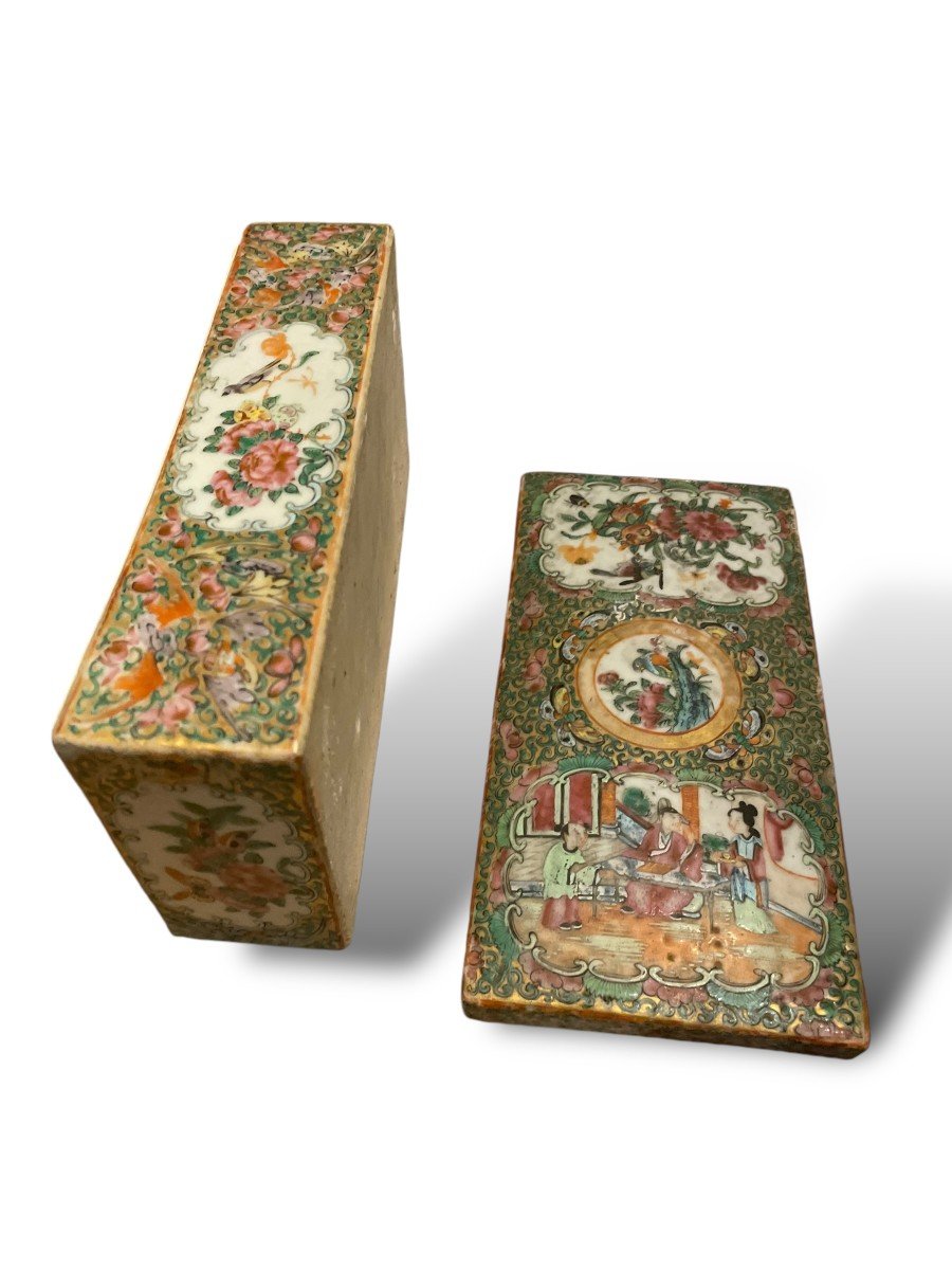 Canton Rectangular Porcelain Box China 19th Century -photo-1