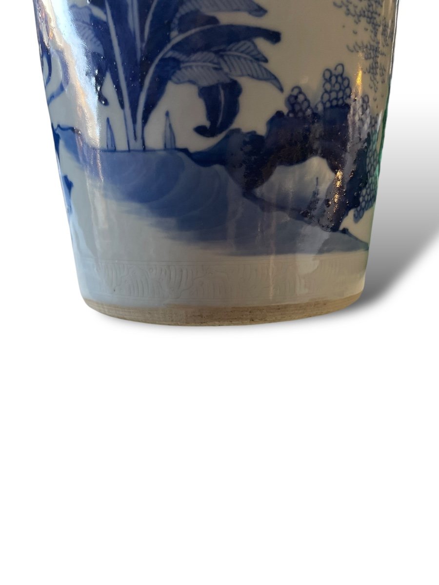 Blue And White Porcelain Vase With Figure Decoration China Transitional Style-photo-3