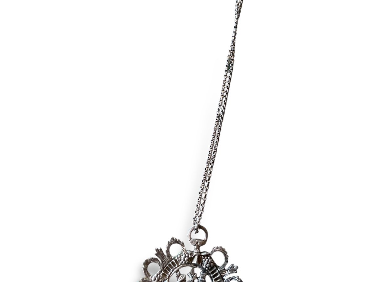 Silver Pendant Biedermeier Germany Wedding Jewelry-photo-2