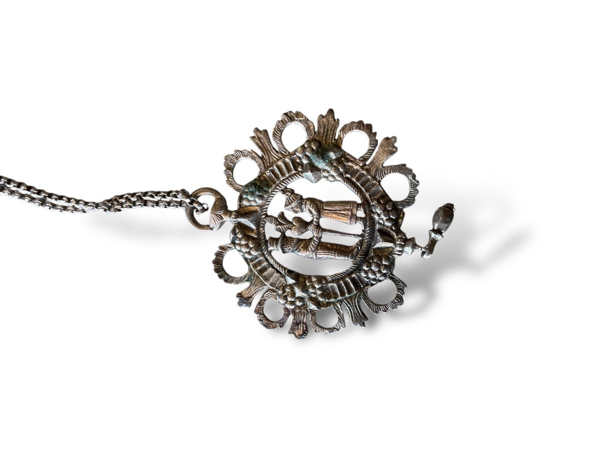 Silver Pendant Biedermeier Germany Wedding Jewelry-photo-4