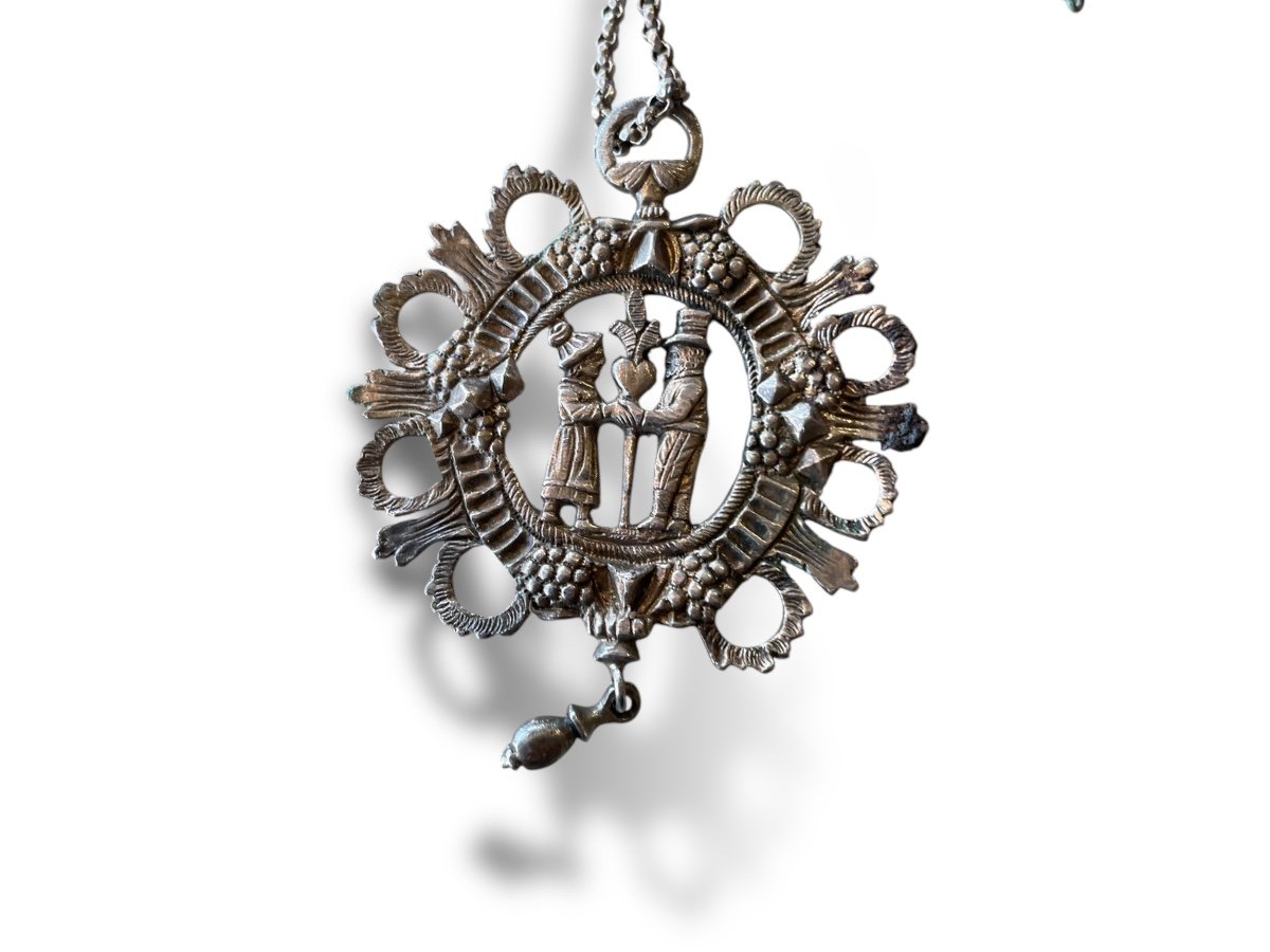 Silver Pendant Biedermeier Germany Wedding Jewelry-photo-1
