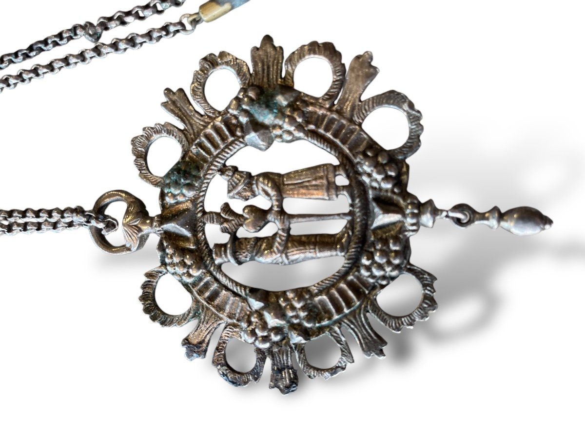 Silver Pendant Biedermeier Germany Wedding Jewelry-photo-2