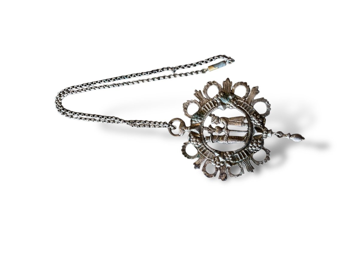 Silver Pendant Biedermeier Germany Wedding Jewelry-photo-3