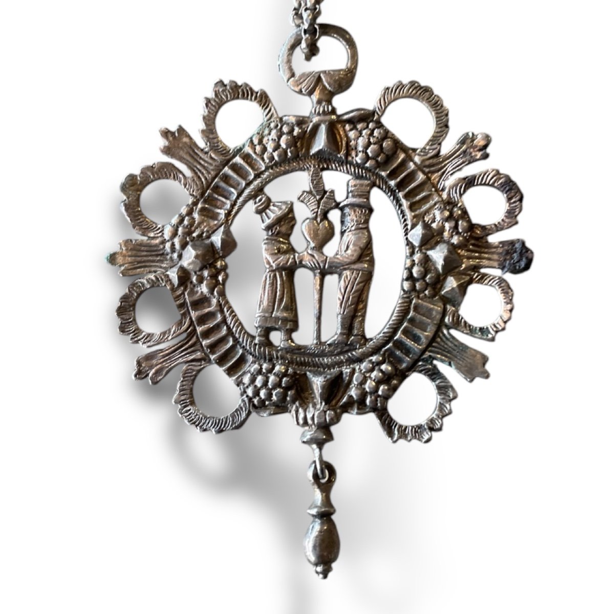 Silver Pendant Biedermeier Germany Wedding Jewelry