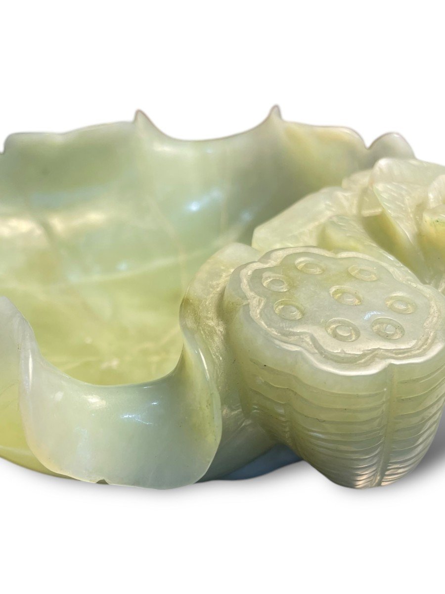 China Green Jade Lotus Flower Pattern Brush Rinse -photo-6