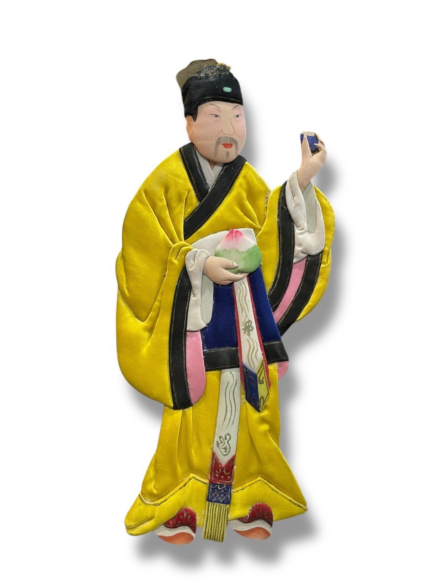 Figurine Chinoises En Soie Représentant Des Immortels-photo-3