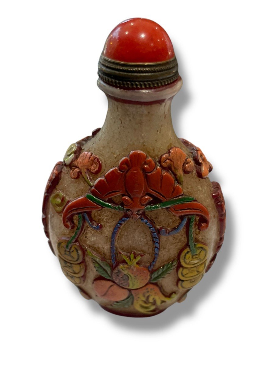 Boîte à Priser Tabaiètre à Opium En Pâte De Verre
