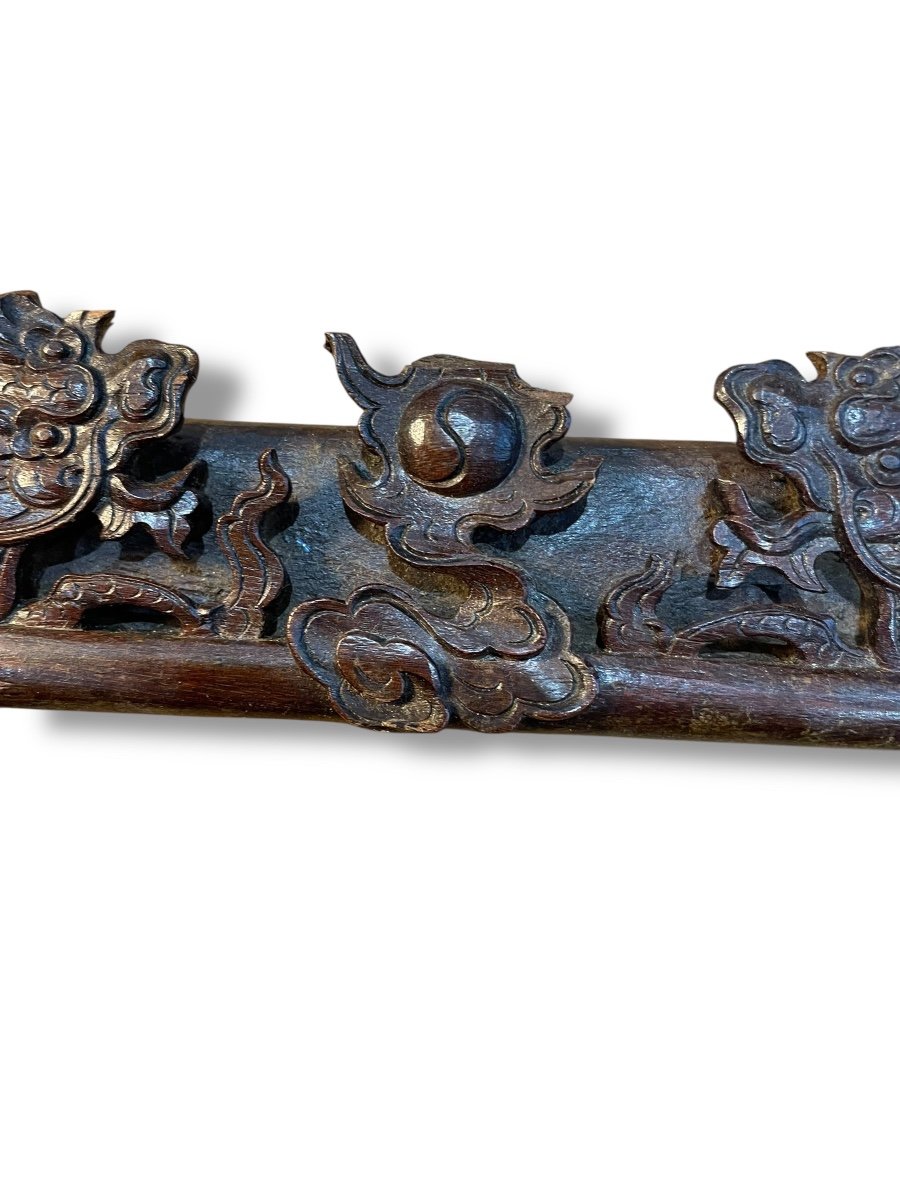 Chine Indochine Cadre En Bois Sculpté Décor De Dragons-photo-1