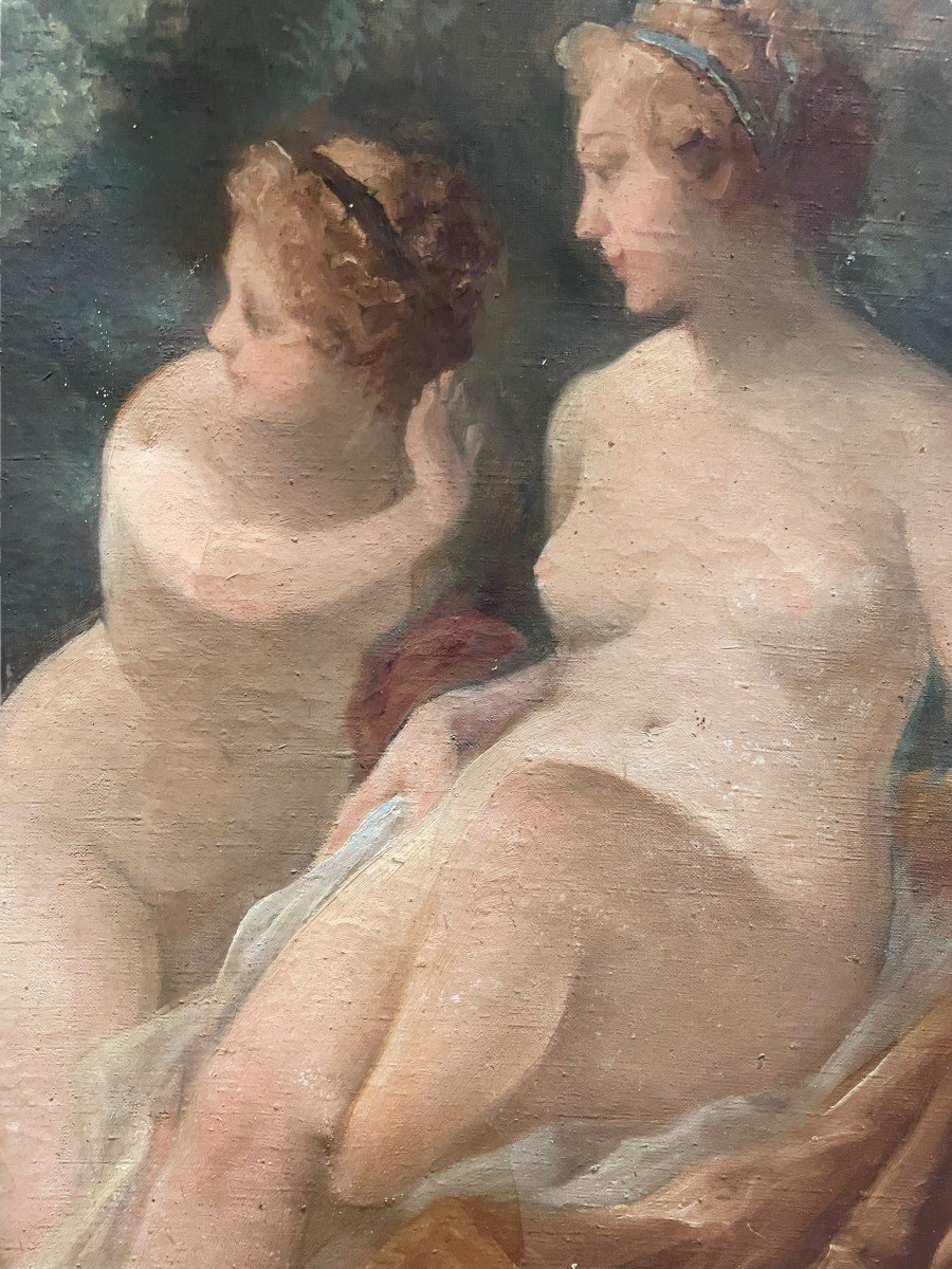 Les Baigneuses Par Hermann Delpech Peintre Bordelais-photo-4