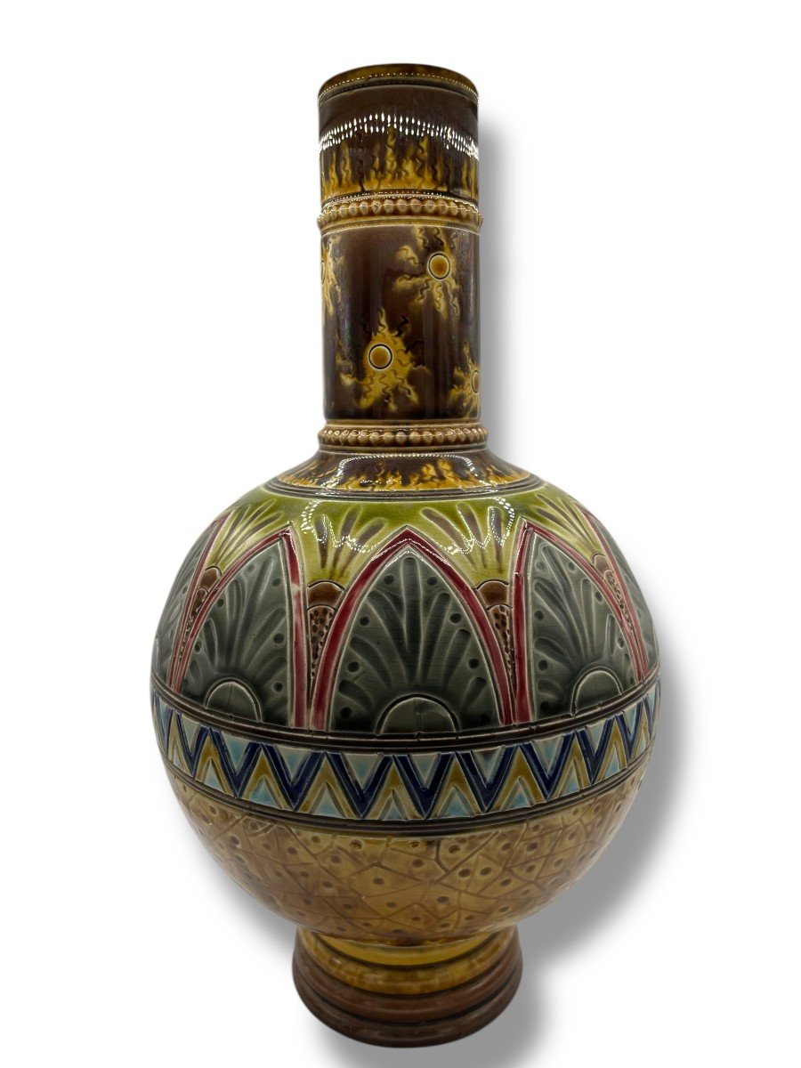 Art Deco Pansu Vase At Anse Sarreguemines -photo-2