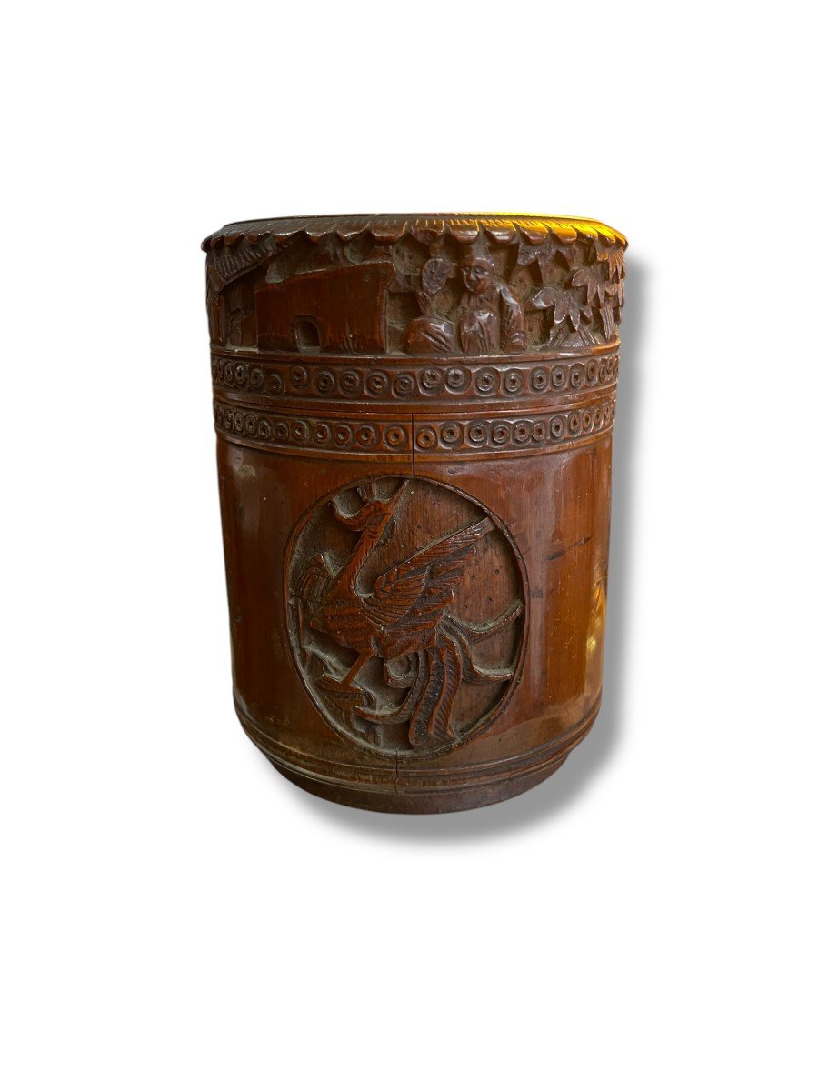China Bitong Bamboo Tea Tobacco Brush Pot -photo-3