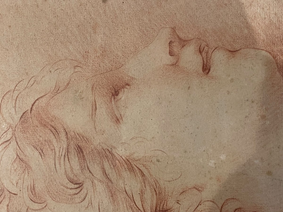 Profil Féminin Sanguine Dessin XVIII Eme -photo-1