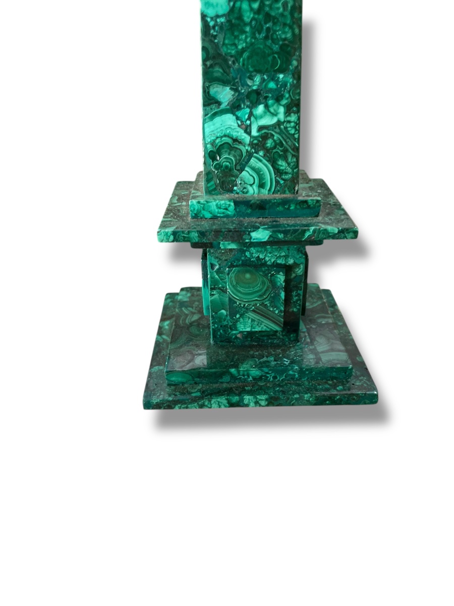 Paire D’obélisques En Malachite-photo-2