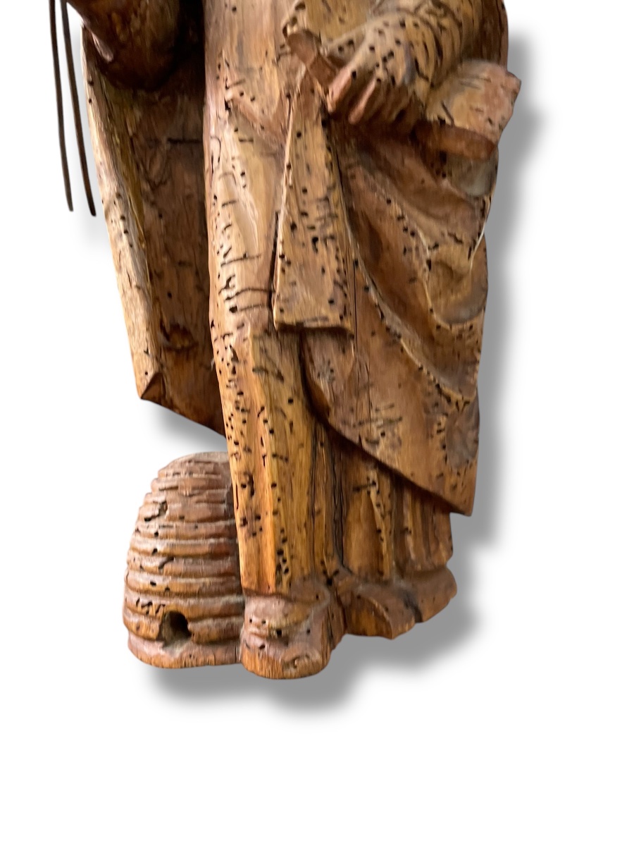 Figure De Saint Ambroise En Tilleul XVIII Eme-photo-4