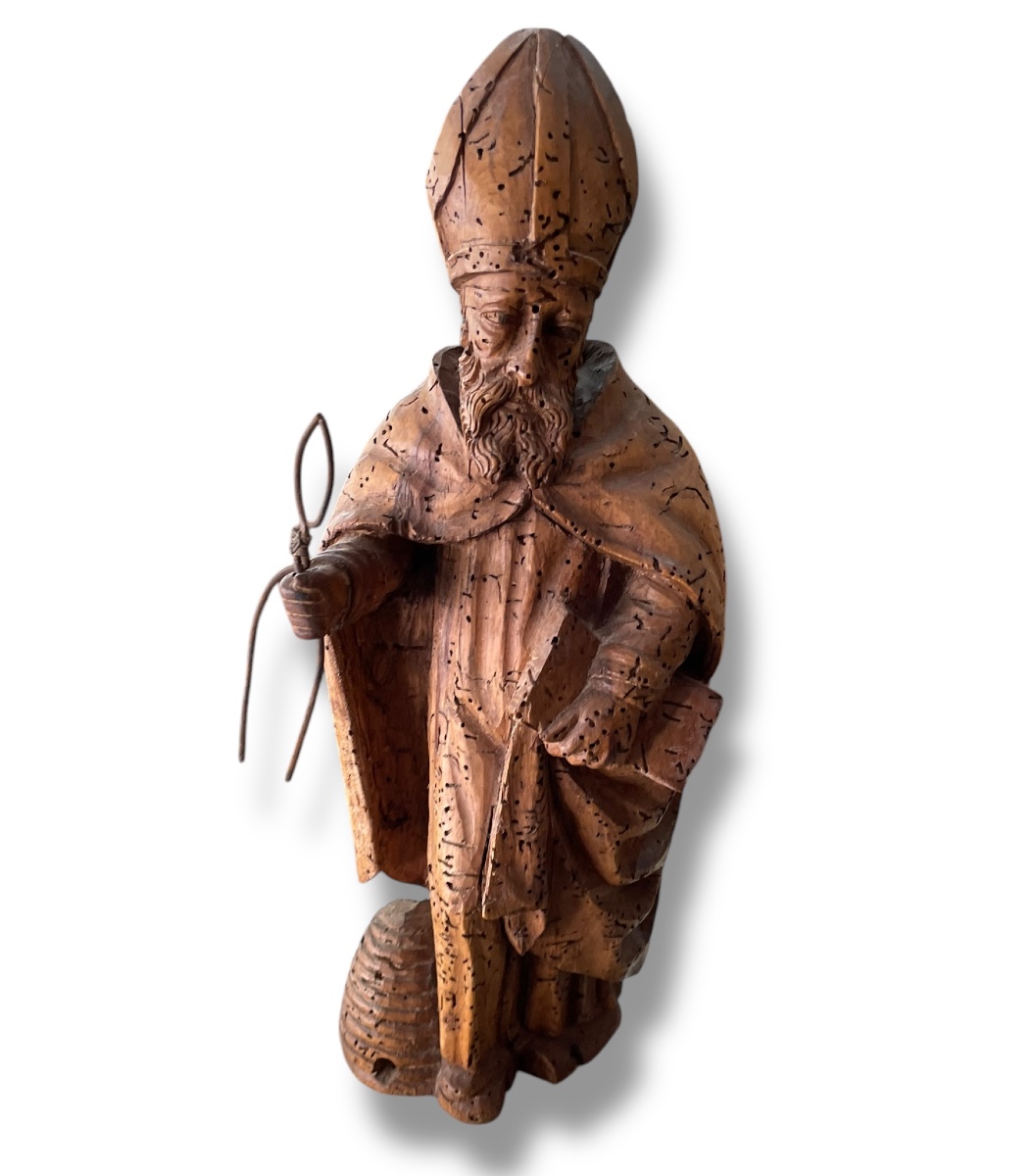 Figure De Saint Ambroise En Tilleul XVIII Eme