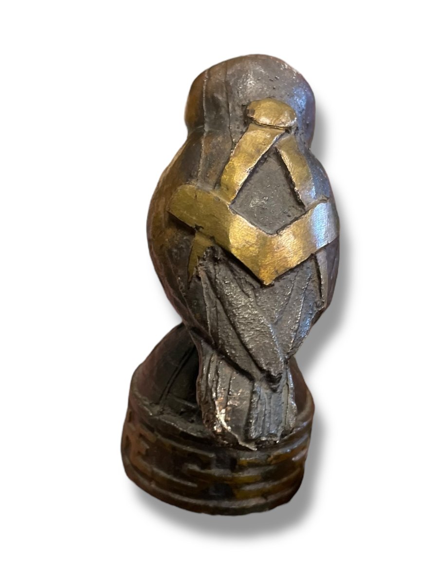 Chouette Maçonnique En Bronze Franc-maconnerie-photo-2