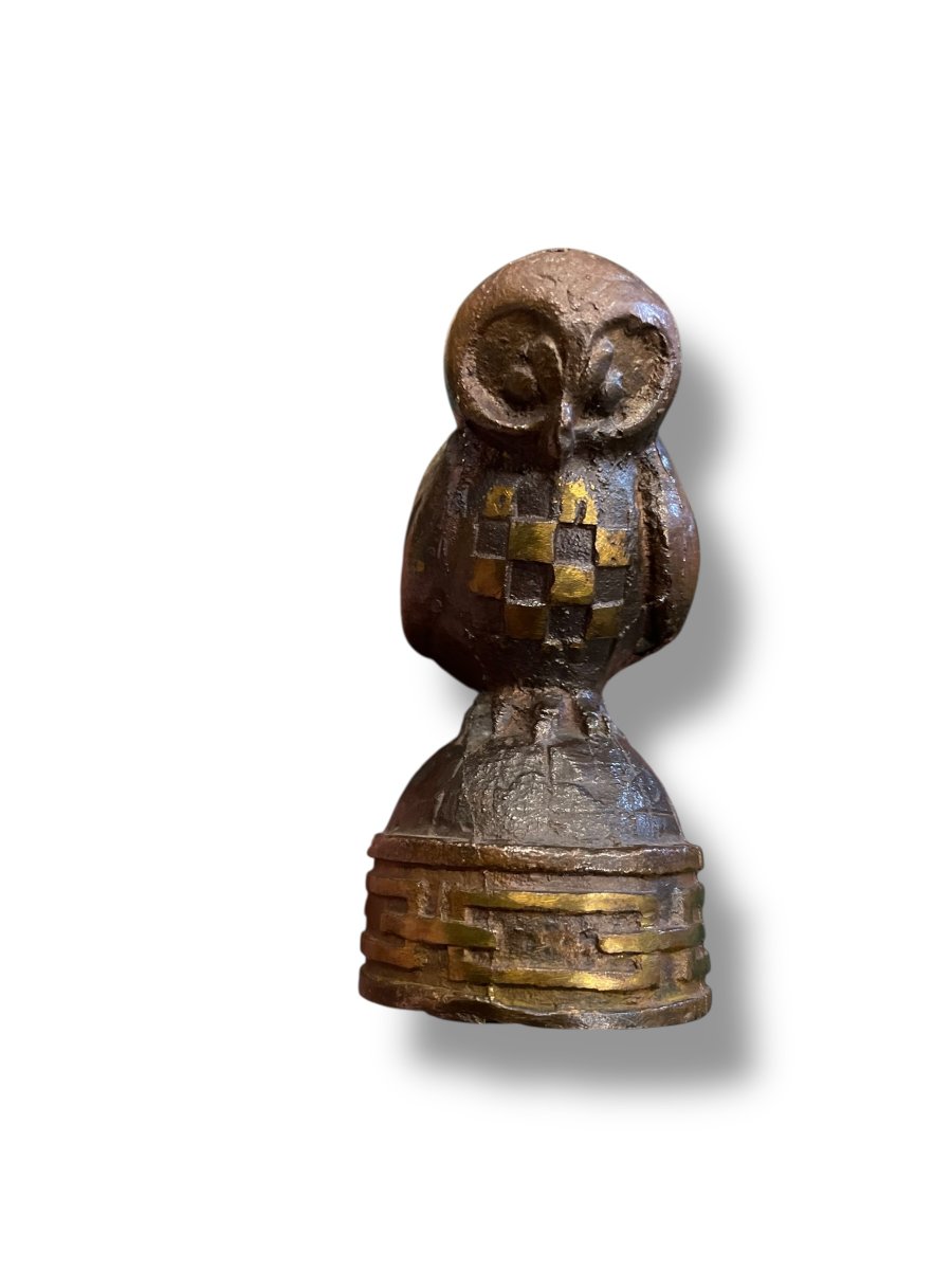 Chouette Maçonnique En Bronze Franc-maconnerie-photo-4