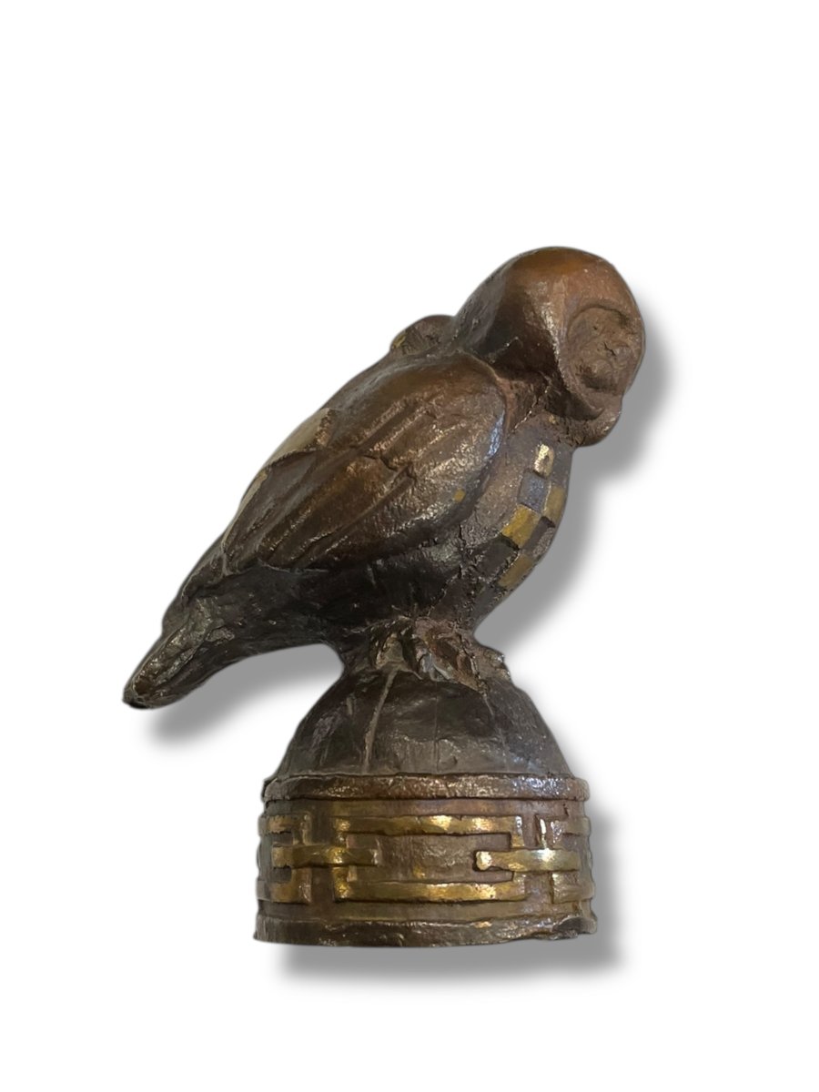 Chouette Maçonnique En Bronze Franc-maconnerie-photo-2