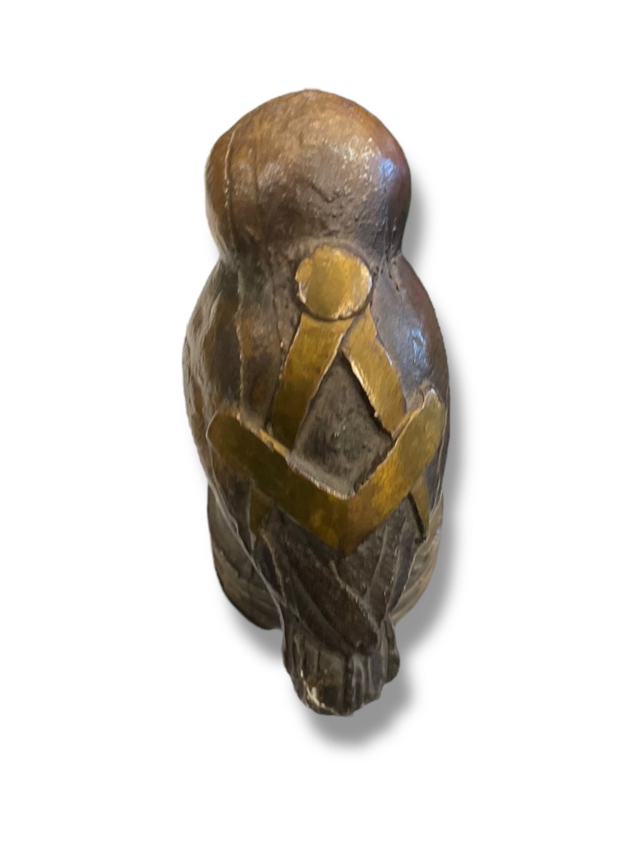 Chouette Maçonnique En Bronze Franc-maconnerie-photo-4
